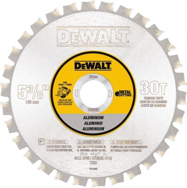 DeWALT - 5-3/8" Diam, 30 Tooth Wet & Dry Cut Saw Blade - Steel, Standard Round Arbor - Top Tool & Supply