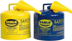 Eagle - 5 Gal Galvanized Steel Type I Safety Can - 13-1/2" High x 12-1/2" Diam, Blue - Top Tool & Supply