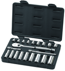 21 Piece - 3/8" Drive - 6 & 12 Point - Socket & Ratchet Set SAE - Top Tool & Supply