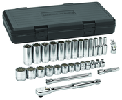 30 Piece - 3/8" Drive - 12 Point - Socket & Ratchet Set SAE - Top Tool & Supply
