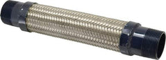 Mason Ind. - 1-1/2" Pipe, Braided Stainless Steel Single Arch Hose Pipe Expansion Joint - 12" Long, 430 Max psi, Male NPT - Top Tool & Supply