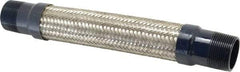 Mason Ind. - 1-1/4" Pipe, Braided Stainless Steel Single Arch Hose Pipe Expansion Joint - 12" Long, 500 Max psi, Male NPT - Top Tool & Supply