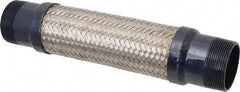 Mason Ind. - 2" Pipe, Braided Stainless Steel Single Arch Hose Pipe Expansion Joint - 12" Long, 360 Max psi, Male NPT - Top Tool & Supply