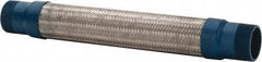 Mason Ind. - 2" Pipe, Braided Stainless Steel Single Arch Hose Pipe Expansion Joint - 18" Long, 360 Max psi, Male NPT - Top Tool & Supply