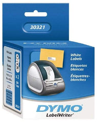 Dymo - 3-1/2" Long, White Die Cut Paper with Semi Perm. Adhesive Shipping Label - For DYMO LabelWriter Printers - Top Tool & Supply