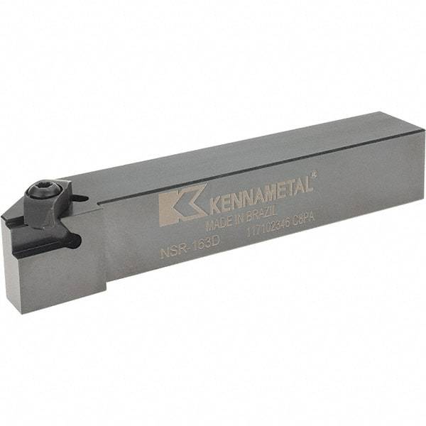 Kennametal - Right Hand Cut, 1" Shank Width x 1" Shank Height Indexable Threading Toolholder - 6" OAL, N.3R Insert Compatibility, NSR163D Toolholder, Series Top Notch - Top Tool & Supply