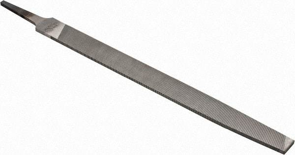 Nicholson - 10" Long, Smooth Cut, Mill American-Pattern File - Single Cut, 11/64" Overall Thickness, Tang - Top Tool & Supply