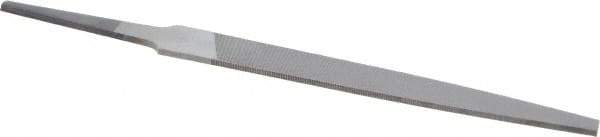 Nicholson - 4" Long, Smooth Cut, Flat American-Pattern File - Double Cut, 3/32" Overall Thickness, Tang - Top Tool & Supply