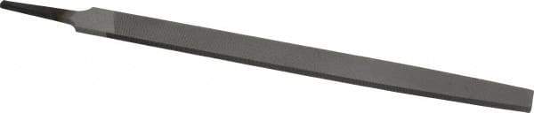 Nicholson - 12" Long, Second Cut, Flat American-Pattern File - Double Cut, 9/32" Overall Thickness, Tang - Top Tool & Supply