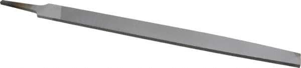 Nicholson - 12" Long, Smooth Cut, Flat American-Pattern File - Double Cut, 9/32" Overall Thickness, Tang - Top Tool & Supply