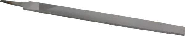 Nicholson - 14" Long, Smooth Cut, Flat American-Pattern File - Double Cut, 7/32" Overall Thickness, Tang - Top Tool & Supply