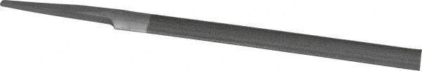 Nicholson - 4" Long, Second Cut, Half Round American-Pattern File - Single, Double Cut, 9/64" Overall Thickness, Tang - Top Tool & Supply