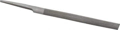 Nicholson - 4" Long, Smooth Cut, Half Round American-Pattern File - Single, Double Cut, 9/64" Overall Thickness, Tang - Top Tool & Supply