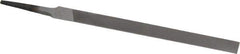 Nicholson - 6" Long, Smooth Cut, Half Round American-Pattern File - Single, Double Cut, 11/64" Overall Thickness, Tang - Top Tool & Supply