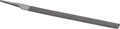 Nicholson - 8" Long, Second Cut, Half Round American-Pattern File - Double Cut, 7/32" Overall Thickness, Tang - Top Tool & Supply