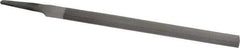 Nicholson - 8" Long, Smooth Cut, Half Round American-Pattern File - Single, Double Cut, 7/32" Overall Thickness, Tang - Top Tool & Supply