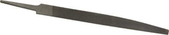 Nicholson - 6" Long, Smooth Cut, Knife American-Pattern File - Double Cut, 5/32" Overall Thickness, Tang - Top Tool & Supply