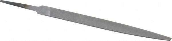 Nicholson - 6" Long, Smooth Cut, Warding American-Pattern File - Double Cut, 5/64" Overall Thickness, Tang - Top Tool & Supply