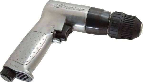 Ingersoll-Rand - 3/8" Reversible Keyless Chuck - Pistol Grip Handle, 2,000 RPM, 4 CFM, 0.5 hp, 85 psi - Top Tool & Supply