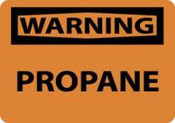 NMC - "Warning - Propane", 10" Long x 14" Wide, Pressure-Sensitive Vinyl Safety Sign - Rectangle, 0.004" Thick, Use for Hazardous Materials - Top Tool & Supply