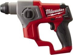 Milwaukee Tool - 12 Volt SDS Plus Chuck Cordless Rotary Hammer - 0 to 6,200 BPM, 0 to 900 RPM, Reversible - Top Tool & Supply