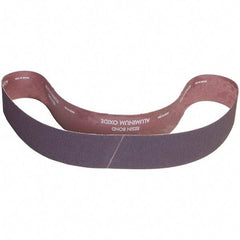 Norton - 2" Wide x 48" OAL, 220 Grit, Aluminum Oxide Abrasive Belt - Aluminum Oxide, Coated, X Weighted Cloth Backing - Top Tool & Supply