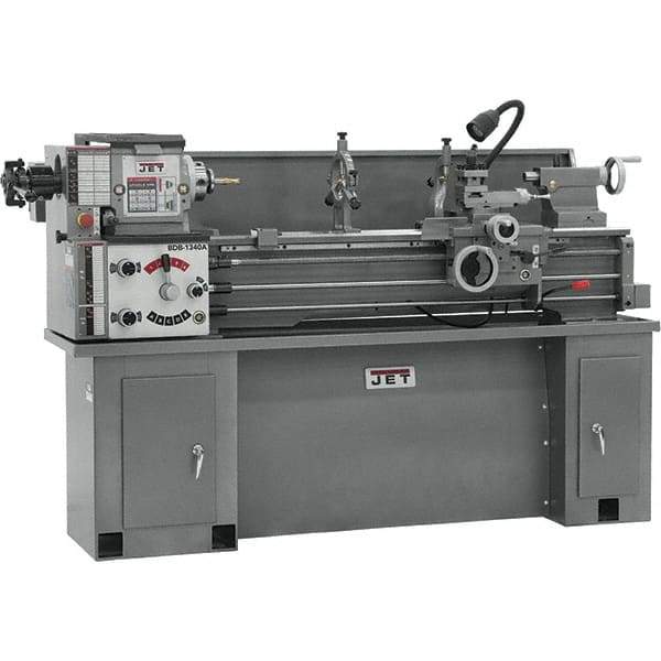 Jet - 13" Swing, 40" Between Centers, 230 Volt, Single Phase Bench Lathe - 5MT Taper, 2 hp, 60 to 1,240 RPM, 1-3/8" Bore Diam, 30" Deep x 29" High x 75-1/2" Long - Top Tool & Supply