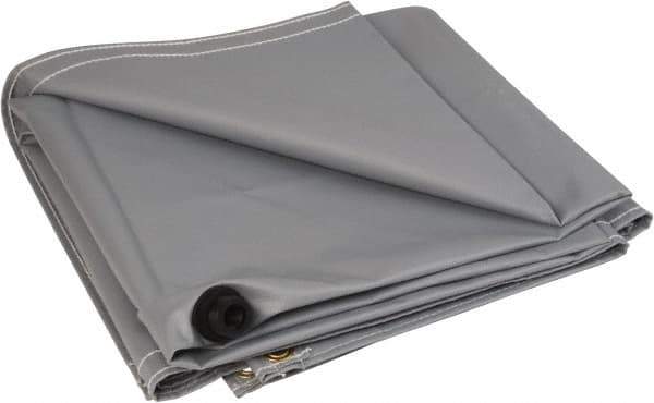 PRO-SAFE - Tarp-Shaped Heavy Duty Flame Retardant Roof Leak Diverter - 10' Long x 10' Wide x 18 mil Thick, Gray - Top Tool & Supply