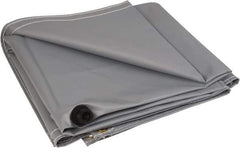 PRO-SAFE - Tarp-Shaped Heavy Duty Flame Retardant Roof Leak Diverter - 12' Long x 12' Wide x 18 mil Thick, Gray - Top Tool & Supply