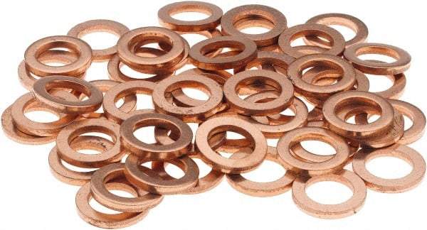 Value Collection - 5/16 SAE, 21/64" ID x 1/2" OD Oil Drain Plug Gasket - 1/16" Thick, Copper - Top Tool & Supply