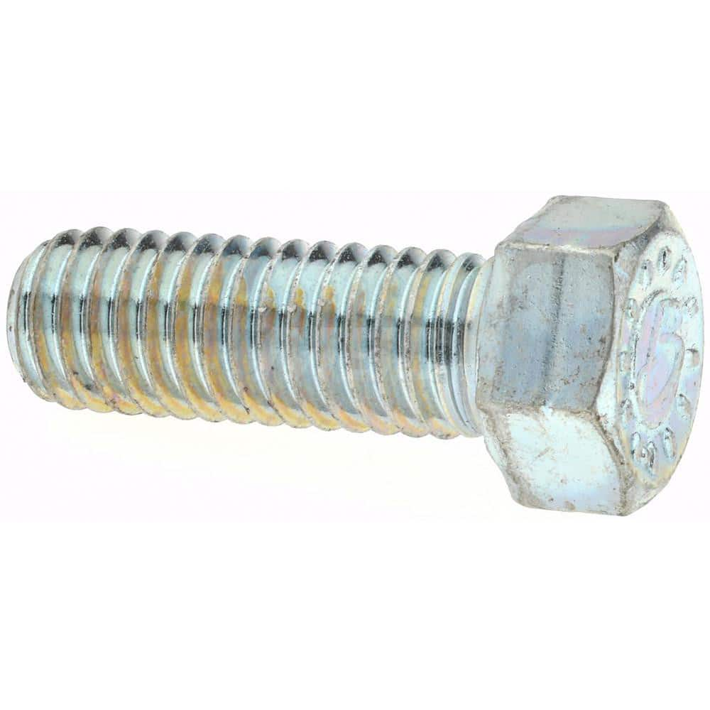 Hex Head Cap Screw: 1/4-20 x 7/8″, Grade 9 Alloy Steel, Zinc-Plated Clear Chromate