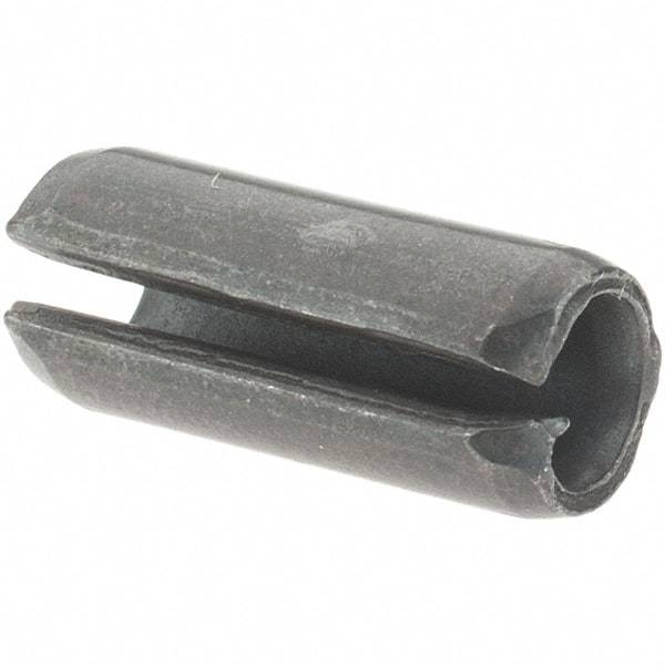 Value Collection - 1/4" Diam x 5/8" Long Slotted Spring Pin - Grade 1070-1090 Alloy Steel, Black Oxide Finish - Top Tool & Supply