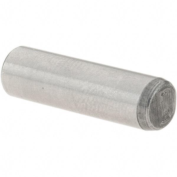 Value Collection - 1/4" Diam x 7/8" Pin Length Grade 8 Alloy Steel Standard Dowel Pin - C 50-58 Hardness, 12,800 Lb Breaking Strength, 1 Beveled & 1 Rounded End - Top Tool & Supply