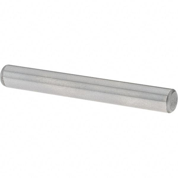 Value Collection - 3/16" Diam x 1-1/2" Pin Length Grade 8 Alloy Steel Standard Dowel Pin - C 50-58 Hardness, 7,200 Lb Breaking Strength, 1 Beveled & 1 Rounded End - Top Tool & Supply