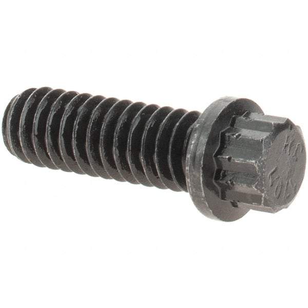 Value Collection - 1/4-20 UNC, 3/4" Long, 12 Point Drive Flange Bolt - Alloy Steel, Plain Finish - Top Tool & Supply