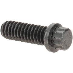 Value Collection - 1/4-20 UNC, 3/4" Long, 12 Point Drive Flange Bolt - Alloy Steel, Plain Finish - Top Tool & Supply