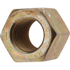 Value Collection - 9/16-18 UNF Steel Right Hand High Hex Nut - 7/8" Across Flats, 49/64" High, Zinc-Plated Finish - Top Tool & Supply