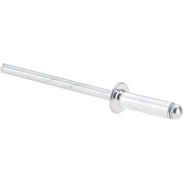 Value Collection - Size 45 Dome Head Aluminum Open End Blind Rivet - Aluminum Mandrel, 0.251" to 0.312" Grip, 1/4" Head Diam, 0.129" to 0.133" Hole Diam, 0.462" Length Under Head, 1/8" Body Diam - Top Tool & Supply