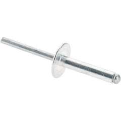 Value Collection - Size 612 Large Flange Dome Head Aluminum Open End Blind Rivet - Aluminum Mandrel, 0.626" to 3/4" Grip, 5/8" Head Diam, 0.192" to 0.196" Hole Diam, 0.95" Length Under Head, 3/16" Body Diam - Top Tool & Supply