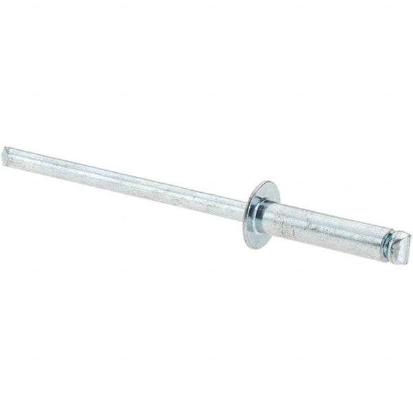 Value Collection - Size 46 Dome Head Steel Open End Blind Rivet - Steel Mandrel, 0.313" to 3/8" Grip, 1/4" Head Diam, 0.129" to 0.133" Hole Diam, 0.525" Length Under Head, 1/8" Body Diam - Top Tool & Supply