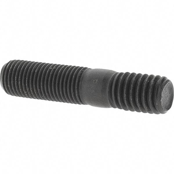 Value Collection - 3/8-24 Long Thread, 3/8-16 Short Thread, 1-3/4" OAL Unequal Double Threaded Stud - Steel, Uncoated, 1" Long Thread Length, 9/16" Short Thread Length - Top Tool & Supply