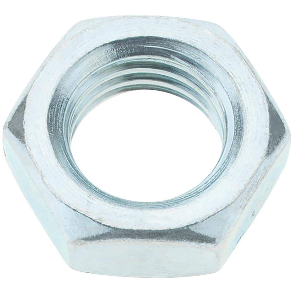 Value Collection - 7/8-9 UNC Steel Right Hand Hex Jam Nut - 1-5/16" Across Flats, 0.4844" High, Zinc-Plated Finish - Top Tool & Supply