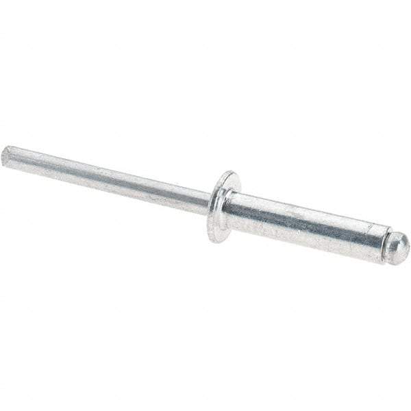 Value Collection - Size 610 Dome Head Aluminum Open End Blind Rivet - Aluminum Mandrel, 0.501" to 5/8" Grip, 3/8" Head Diam, 0.192" to 0.198" Hole Diam, 0.825" Length Under Head, 3/16" Body Diam - Top Tool & Supply