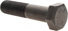 Value Collection - 1-8 UNC, 4-1/2" Length Under Head Hex Head Cap Screw - Partially Threaded, Grade 5 Steel, Uncoated, 1-1/2" Hex - Top Tool & Supply