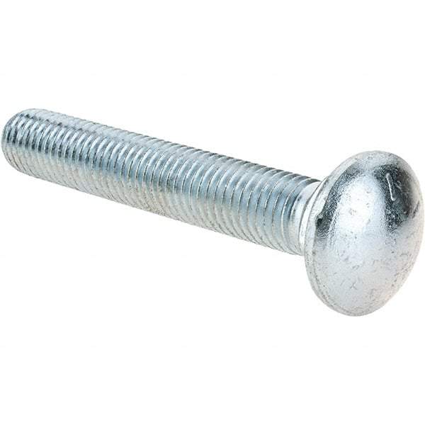 Value Collection - 5/8-11 UNC 4" Length Under Head, Standard Square Neck, Carriage Bolt - Grade 8 Alloy Steel, Zinc-Plated Clear Chromate Finish - Top Tool & Supply