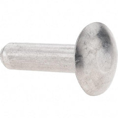 Value Collection - 1/4" Body Diam, Brazier Aluminum Solid Rivet - 1" Length Under Head - Top Tool & Supply