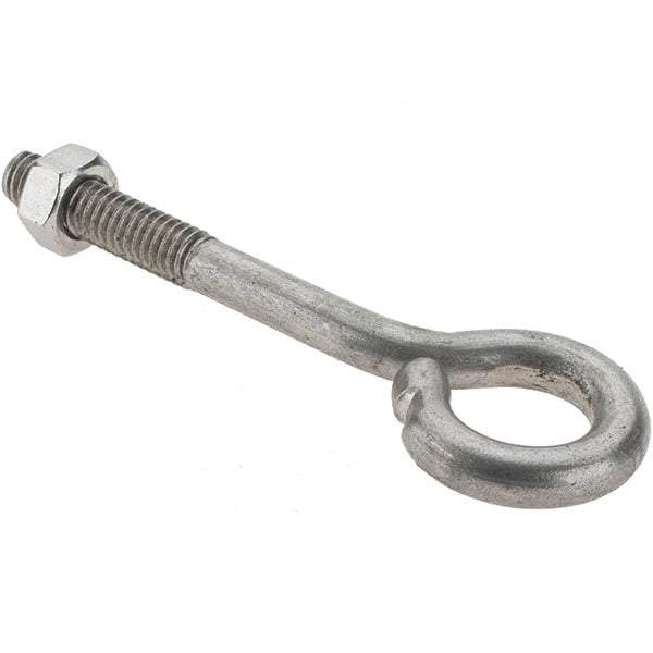 Value Collection - 5/16-18, Stainless Steel Wire Turned Open Eye Bolt - 1-1/4" Thread Length, 5/8" ID, 2-1/2" Shank Length - Top Tool & Supply