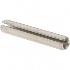 Made in USA - 1/8" Diam x 3/4" Long Slotted Spring Pin - Grade 420 Stainless Steel, Bright Finish - Top Tool & Supply