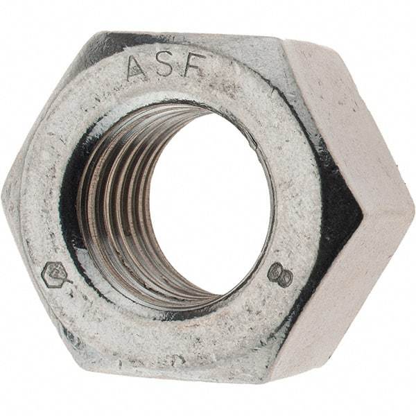 Value Collection - 7/8-9 UNC Stainless Steel Right Hand Heavy Hex Nut - 1-7/16" Across Flats, 55/64" High - Top Tool & Supply