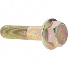 Value Collection - 5/8-18 UNF, 2-3/4" Length Under Head, Hex Drive Flange Bolt - 1-1/2" Thread Length, Grade 8 Alloy Steel, Smooth Flange, Zinc-Plated Finish - Top Tool & Supply